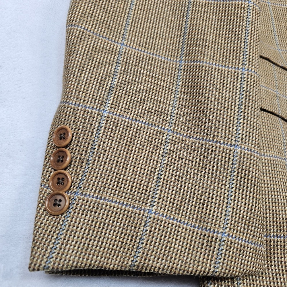 Zanieri Blazer Sport Coat 40L Lanificio Campore 3 Roll 2 Plaid Silk Wool Italy - Picture 4 of 14